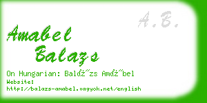 amabel balazs business card